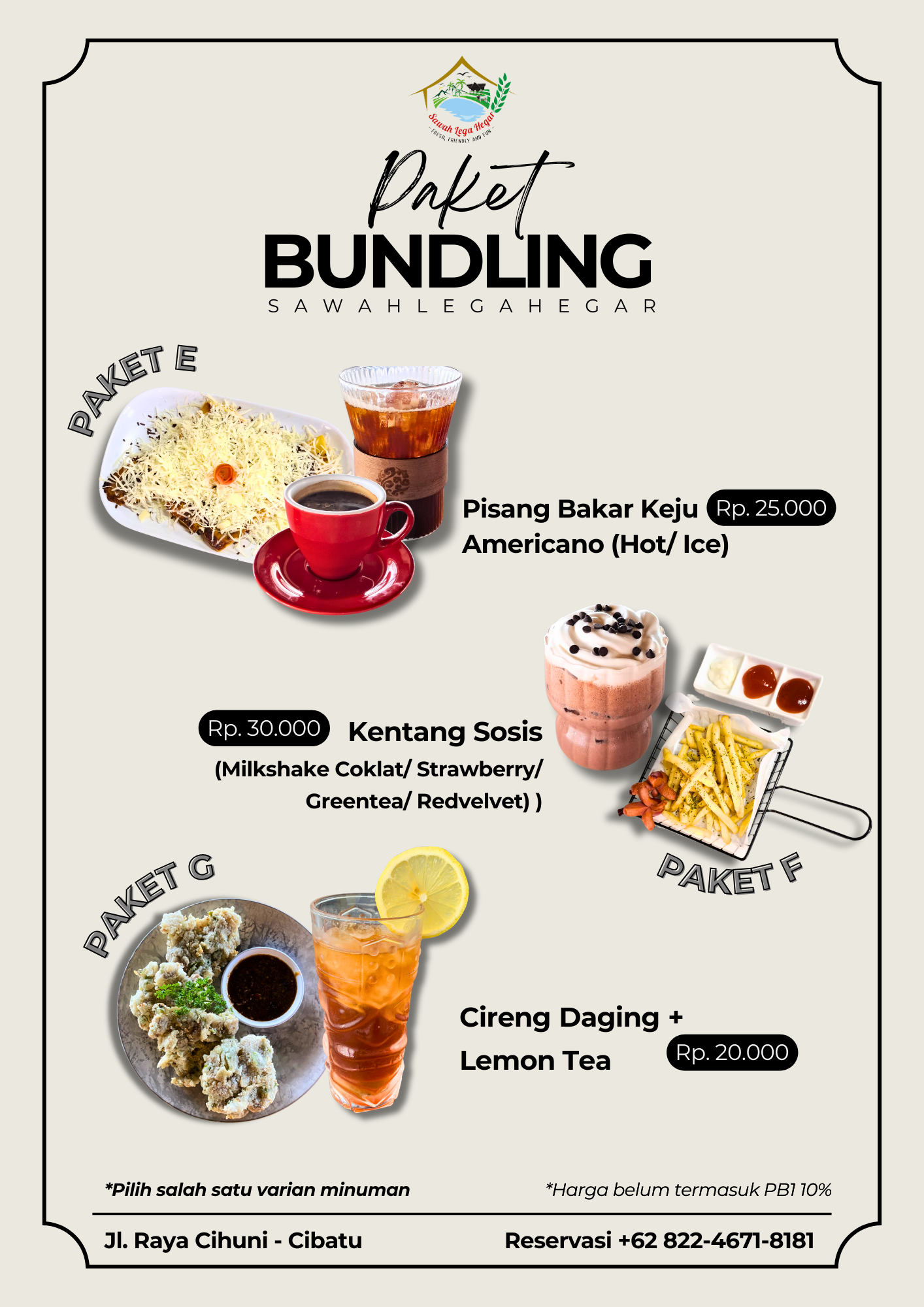 Menu Paket Bundling 2 Sawah Lega Hegar